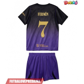 Lacne Dětský Futbalové dres Barcelona Fermin Lopez #7 2026-27 Krátky Rukáv - Preč (+ trenírky)